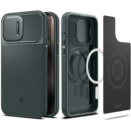 Чехол для iPhone Spigen Optik Armor MagFit Abyss Green (ACS06600) for iPhone 15 Pro Max