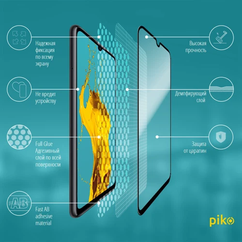 Аксесуар для смартфона Piko Tempered Glass Full Glue Black for Huawei Y6p: Тип захисне скло