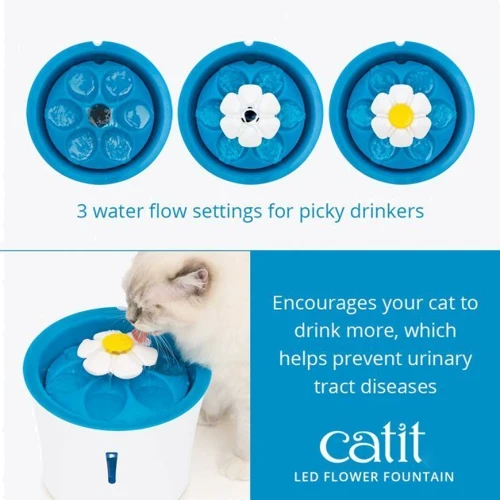 Поїлка-фонтан для собак та котів Hagen Catit Flower Fountain LED з підсвічуванням 3 л (22517437476) фото 5