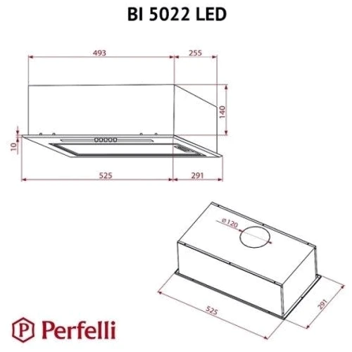 Вытяжка Perfelli BI 5022 I LED: Тип монтажа Встраиваемый