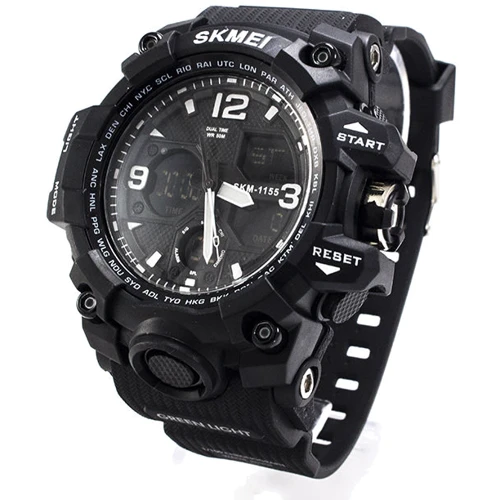 Наручний годинник Skmei 1155B Black White (1155BBOXBW): Тип циферблата Комбінований (аналого-цифровий)