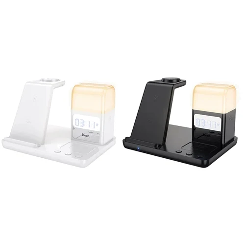Зарядное устройство Hoco Wireless Charger CQ9 Crown 15W 3in1 Black for iPhone 16 I 15 I 14 I 13 I 12 series: Количество USB-портов нет