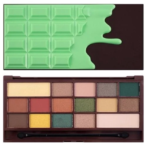 Makeup Revolution Chocolate Pigment Palette Mint Chocolate Тени для век Палетка 16 цветов 22 g