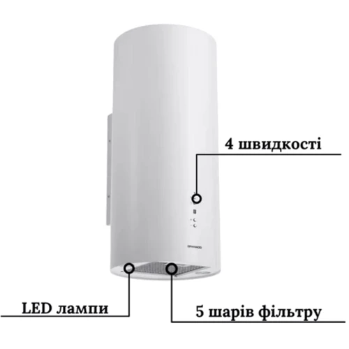 Вытяжка GRANADO Yunkos 1604-1200 white (GCH7436455): Управление Механическое
