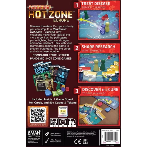 Настольная игра Z-Man Games Pandemic: Hot Zone - Europe (Пандемия: Горячая Зона – Европа EN): Производитель Z-Man Games