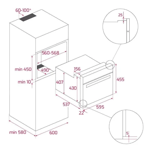 Духовой шкаф электрический Teka HLC 840 BK (41531020): Объем, л 44