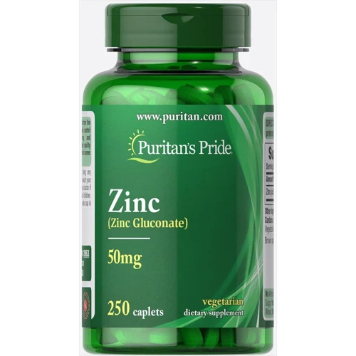 Puritan's Pride Zinc Gluconate 50mg 250 Caplets Цинк