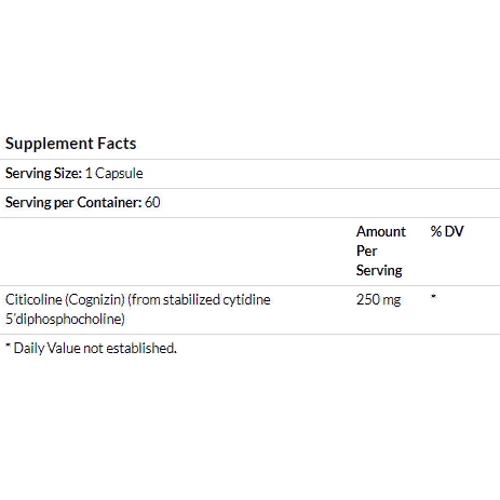 Jarrow Formulas, Citicoline, CDP Choline, 250 mg, 60 Capsules (JRW20012): Пол Унисекс