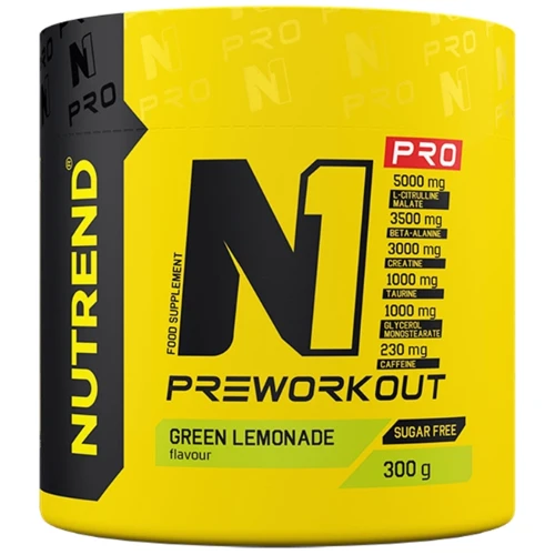 Предтренировочный комплекс Nutrend N1 PRO 300 g / 30 servings / green lemonade
