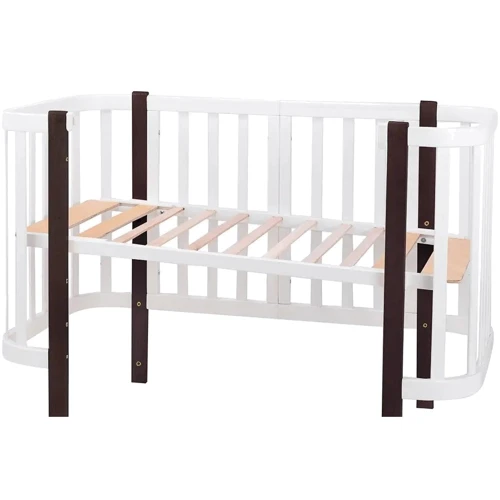 Детская кроватка Babyroom Луна 120х60 см белый - венге (625644)