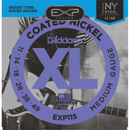 Струна для гитар Струны D`ADDARIO EXP115 EXP COATED BLUES / JAZZ ROCK (11-49)