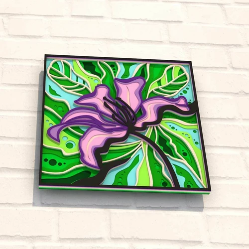 Деревянная картина-раскраска Wortex Woods Экзотический цветок 2 30x30 (3DP30031)