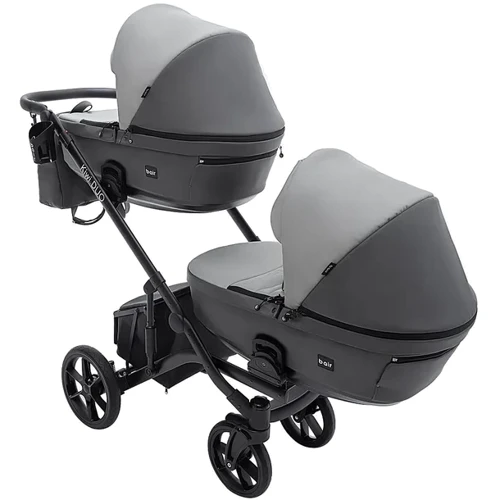 Коляска універсальна для двійні 2 в 1 Bair Kiwi DUO ECO BKD-21/15 сірий/графіт (681043): Можливість встановлення люльки есть