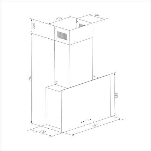 Витяжка Pyramida V1 60 BL фото 6