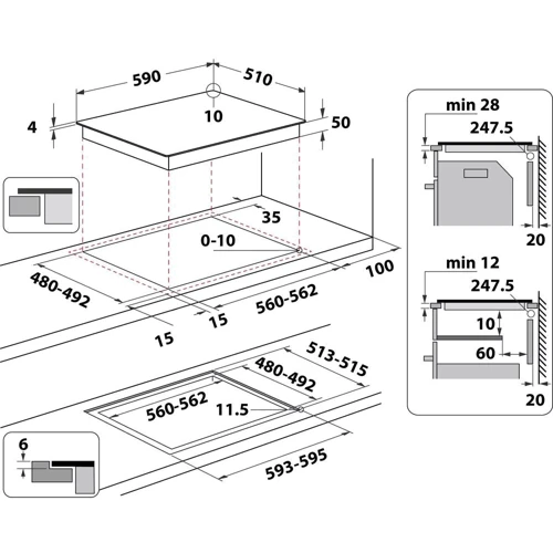 Варочная поверхность Whirlpool WS QS460 NE: Количество конфорок 4