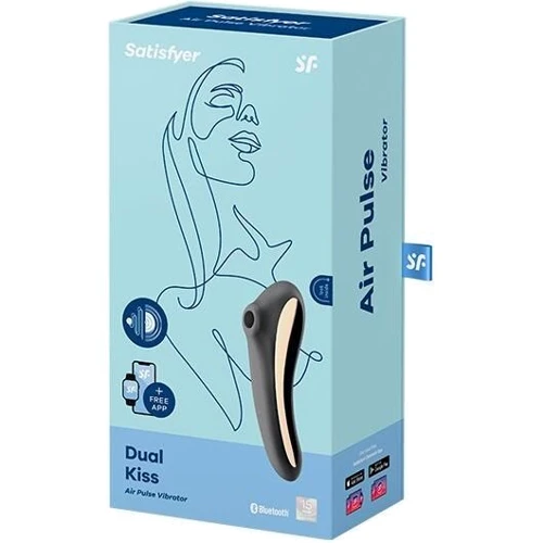 Вакуумний стимулятор із вібрацією Satisfyer Dual Kiss Black