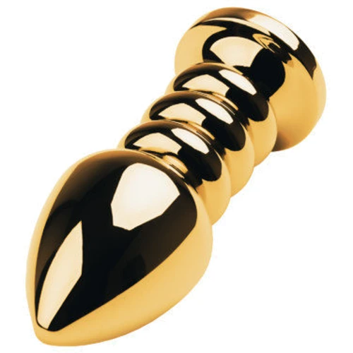 Анальная пробка с кристаллом Toyfa Metal Gold anal plug dark red gem