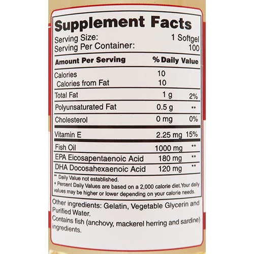 Earth's Creation Omega 3 1000 mg (Cholesterol Free), Омега 3 100 м'яких капсул: Тип Омега 3