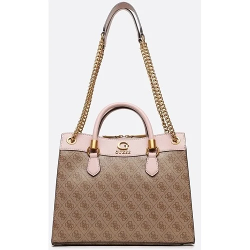 Жіноча сумка тоут GUESS NELL LOGO GIRLFRIEND SATCHEL світло-коричнева (HWSB8735070-LLR)