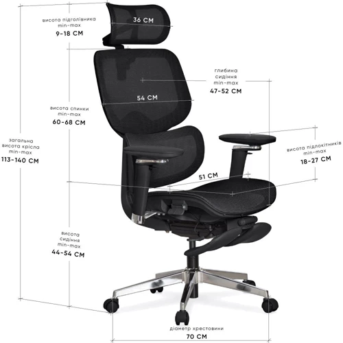 Крісло Mealux D2 Air Plus Black (HF-D2 Plus M/B)	 фото 8
