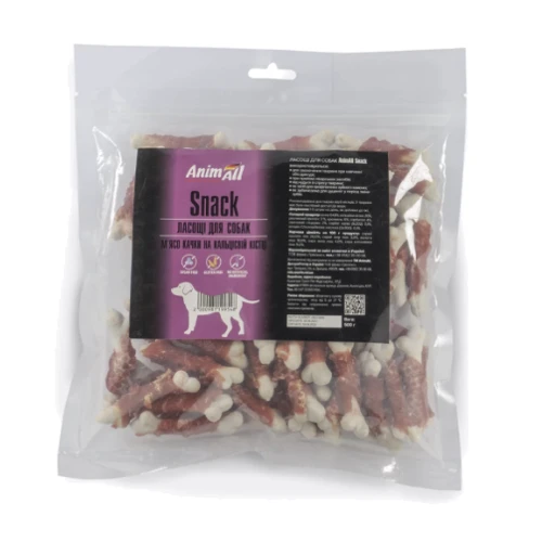 Лакомство AnimAll Snack мясо утки на кальциевой кости для собак 500 г (99548)