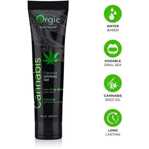 Лубрикант на водной основе Orgie Lube Tube Cannabis, 100 мл, съедобный, с маслом семян конопли