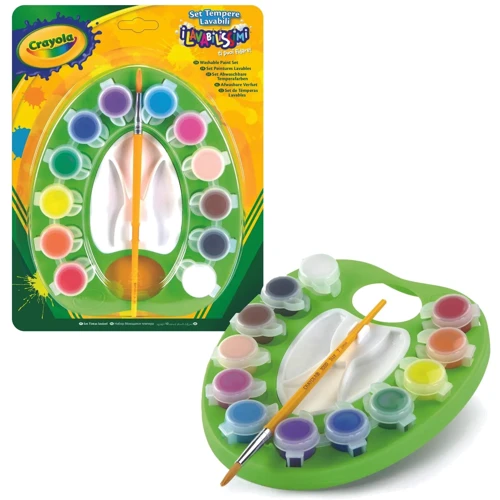 Набір постерних фарб (washable) з палітрою та пензлем Crayola (54-1066): Тип Акварельные