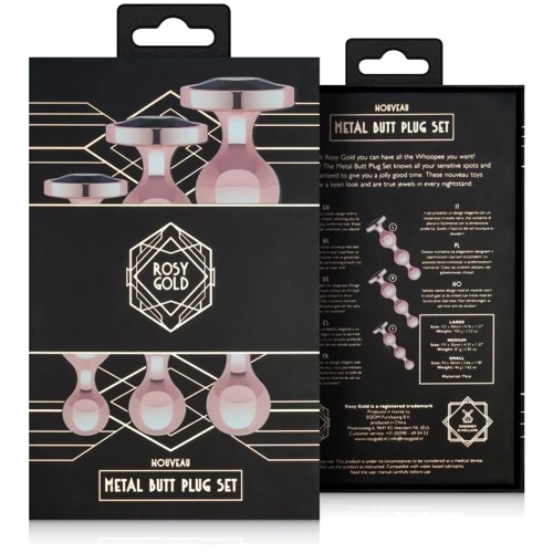 Набір анальних іграшок Rosy Gold - Metal Butt Plug Set 3 Pieces