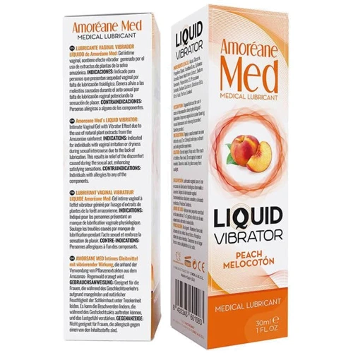 Лубрикант с эффектом вибрации Amoreane Med Liquid Vibrator Peach (30 мл)