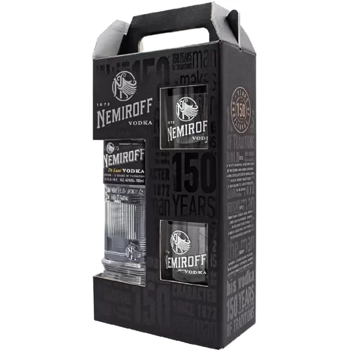 Водка Nemiroff De Luxe 0.7 л + два стакана, подарочный бокс (NMF4820181427870): Страна производитель Украина