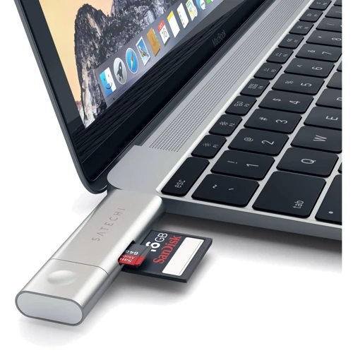 Адаптер Satechi Adapter USB/USB-C to micro SD+SD Silver (ST-TCCRAS): Цвет серебристый