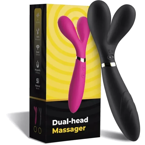 Двусторонний вибростимулятор BOSS Dual-head Massager Y-Wand Black (BS5200026)