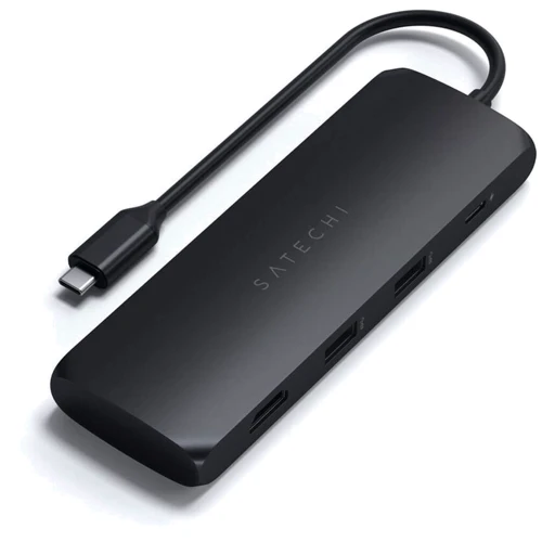 Адаптер Satechi Adapter Aluminum USB-C to USB-C+2xUSB+HDMI+SSD кишеня Black (ST-UCHSEK)