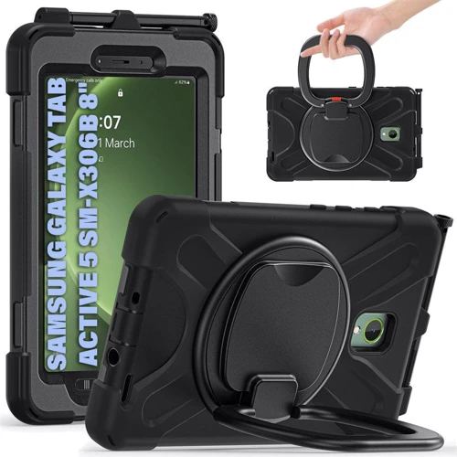 Аксесуар для планшетних ПК BeCover Heavy Duty Case з Stand Holder Black для Samsung X306B Galaxy Tab Active 5 (710950): Колір чорний