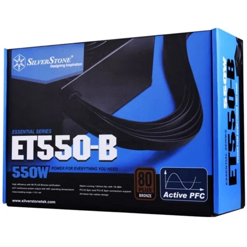 Блок живлення Silverstone ET550-B (SST-ET550-B): Коннектори 20+4pin / 1x4+4pin, 1x8pin / 3 HDD / 6 SATA / 1 FDD / 2x6+2pin
