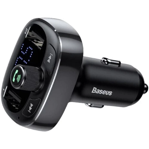 Автомобильное зарядное устройство + FM-трансмиттер Baseus T-Typed MP3 Car Charger Black (CCALL-TM01)
