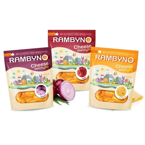Cыр плавленный копченый Rambyno Snack, с жареным луком 75 г (WT1944): Текстура мягкая