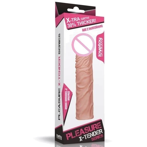 Насадка LoveToy Pleasure X-Tender Penis Sleeve Flesh Add 2", Flash
