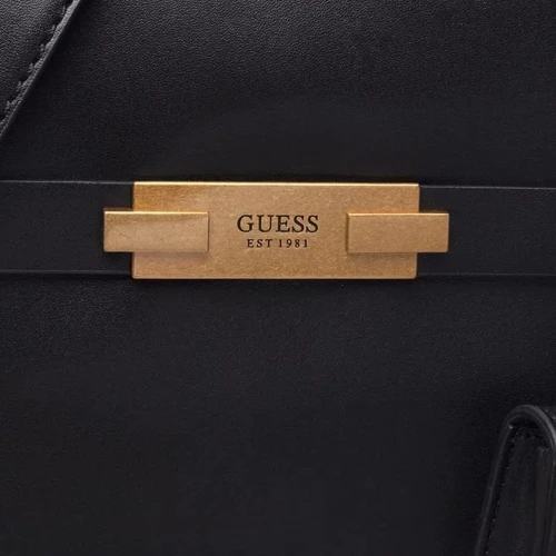 Женская сумка тоут Guess Bea Society Satchel черная (HWVB8132060-BLA): Фактура Матовая, Гладкая