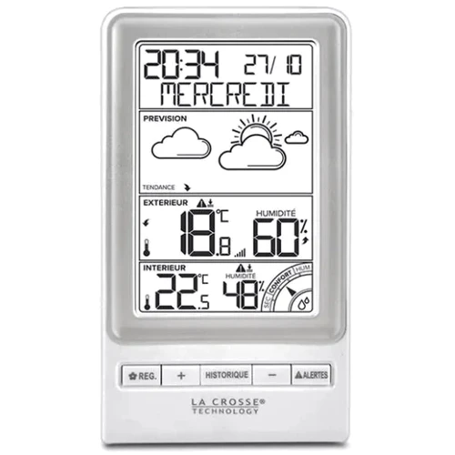 Метеостанція La Crosse WS6819 White/Silver: Метео вимірювання Фаза луны, Точка росы, Внутренняя температура, Внутренняя влажность, Внешняя температура, Внешняя влажность, Атмосферное давление