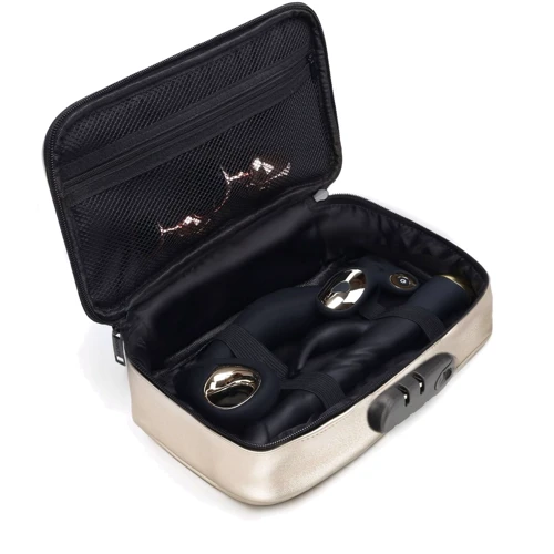 Кейс для игрушек Dorcel Discreet Вox Luxury Gold, кодовый замок, 27×16×7,62 см