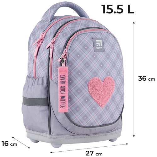 Рюкзак полукаркасный Kite Education 724 Fluffy Heart (K24-724S-1) фото 18