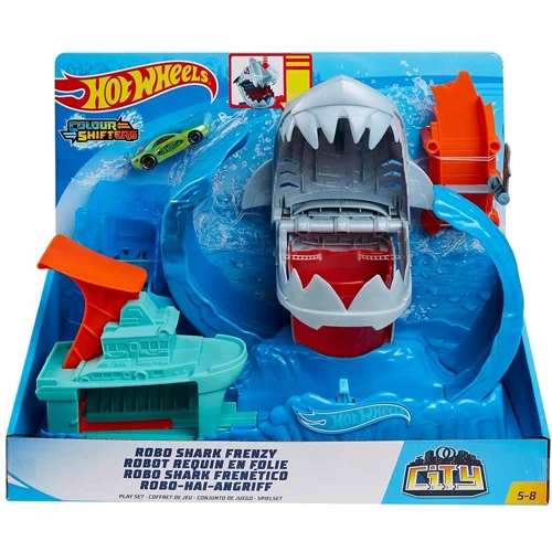 Игровой набор Hot Wheels Измени цвет Голодная акула-робот (GJL12)