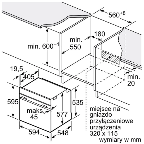 Духова шафа електрична Bosch HBG7784B1: Об'єм, л 71