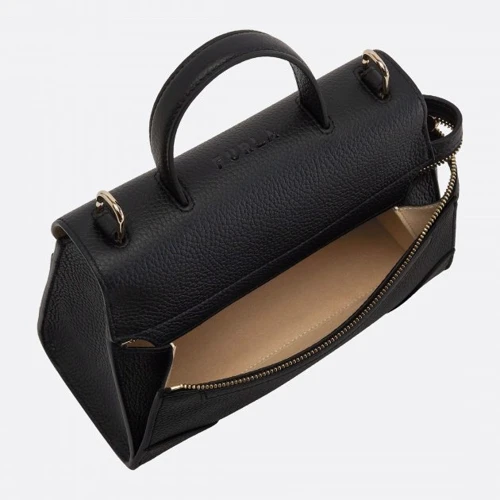 Женская сумка тоут Furla Meraviglia S Top Handle черная (WB00363-BX0041-O6000): Фактура Зернистая, Матовая