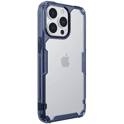 Чехол для iPhone Nillkin Nature Pro Series Blue/Clear for iPhone 16 Pro: Материалы поликарбонат и полиуретан