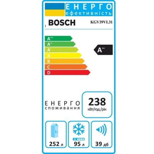 Холодильник Bosch KGV39VL31: Исполнение отдельностоящий