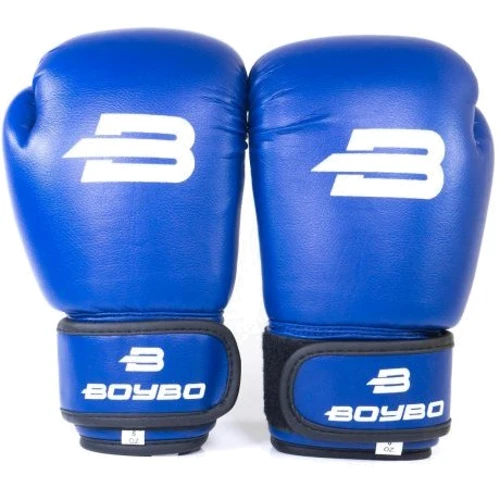 Боксерские перчатки BoyBo Basic 10 OZ искусственная кожа синие (SF1-44-10)