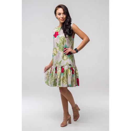 Платье FLFashion Эллочка ППЭ 2331 48 бежевое повседневное до середины бедра: Вид Повседневные платья