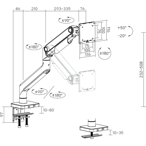Крепление для мониторов Officepro MA712B фото 9